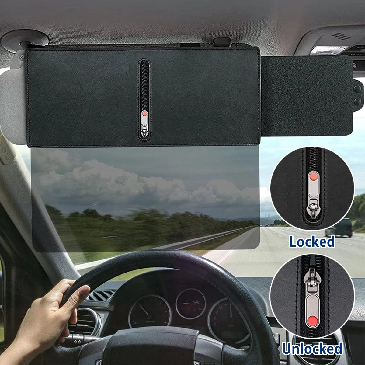 Sun Visor Extender For Cars – Anti-Glare Polarized Sun Blocker
