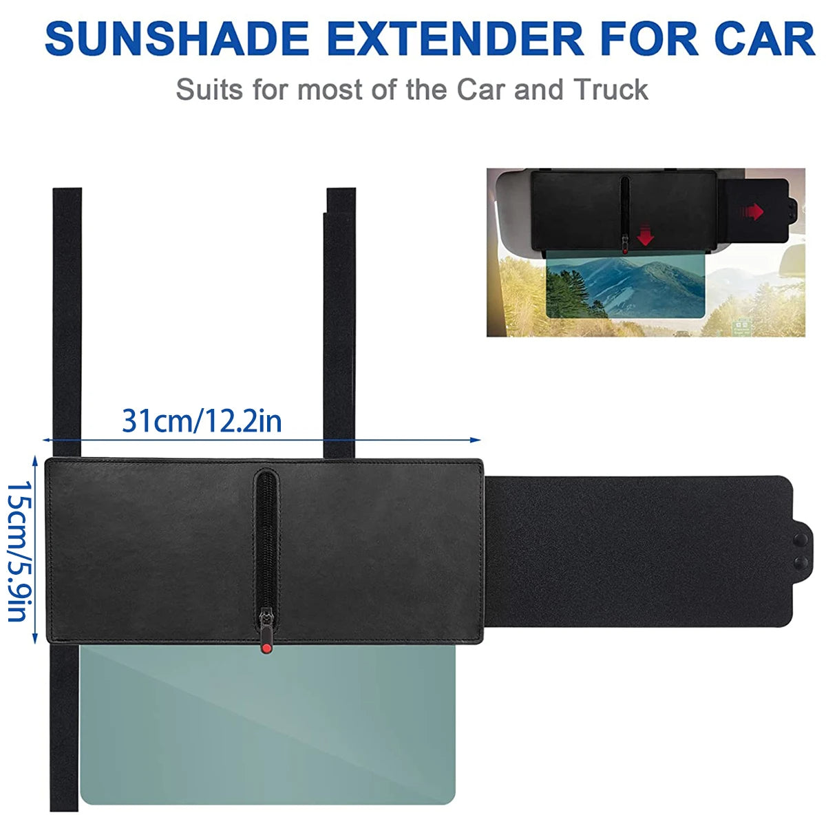 Sun Visor Extender For Cars – Anti-Glare Polarized Sun Blocker