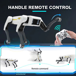 Remote control operation of the Interactive AI Robot Dog Toy with lifelike movements for kids.